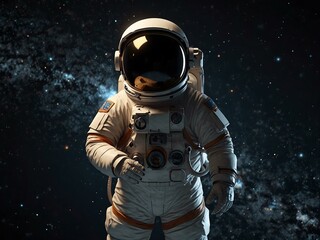 Cartoon astronaut loop animation.