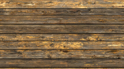 Obraz premium Aged wooden plank wall with distressed texture and rustic brown tones