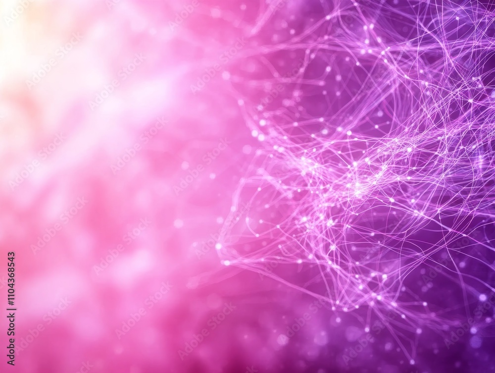 Fototapete An abstract visualization showcases vibrant brainwaves and neural paths, hinting at telepathic abilities. A futuristic interface enhances the composition with ample copy space