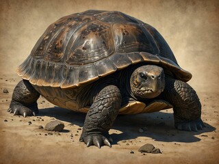 Cartoon image of a Geochelone nigra (Gal&aacute;pagos tortoise).