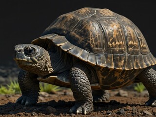 Obraz premium Cartoon image of a Geochelone nigra (Galápagos tortoise).