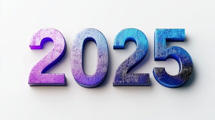 Purple colorful 2025 template isolated on white