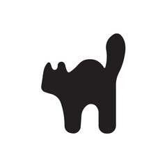 Kitten silhouette flat icon vector design illustration, kitten cartoon character vector design. 