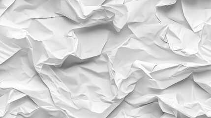 Fototapeta premium Crumpled white paper texture background with wrinkles and shadows