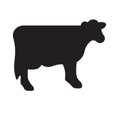 Cow silhouette flat icon vector design illustration, animal silhouette symbols icon vector design. 