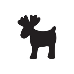 Deer silhouette flat icon vector design illustration. 