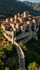 Obraz premium Castello Pandone and nearby historical landmarks in Venafro, Molise, Italy.
