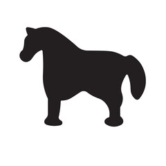 Horse silhouette flat icon vector design illustration, mustang icon, animal vector design. 