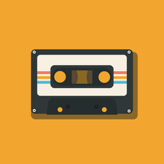 Vintage cassette flst icon vector design illustration, old music player vector design, retro media player vector design illustration. 