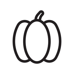 Pumkin outline flst vector design illustration, harvest icon, Halloween theme accessories vector design. 