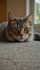 Obraz premium Cat sitting gracefully.