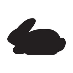 Rabbit silhouette flat icon vector design illustration, animal silhouette vector design. 