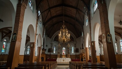 Obraz premium Catholic church in Puck, Poland.