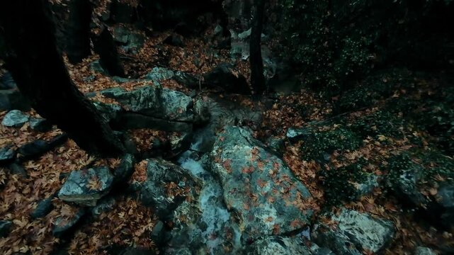 Waterfall Chantara cyprus mountains troodos evening time 