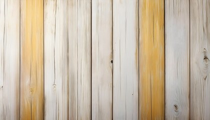 Rustic and vintage yellow and white wooden background, wooden texture, vertical boards