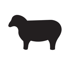 Sheep silhouette flat icon vector design illustration, animals silhouette symbol. 