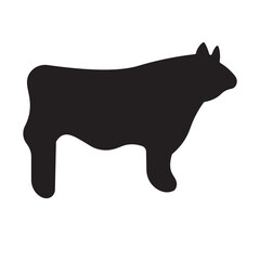 Cow silhouette flat design, animal, mammals farm animals vector design illustration. 