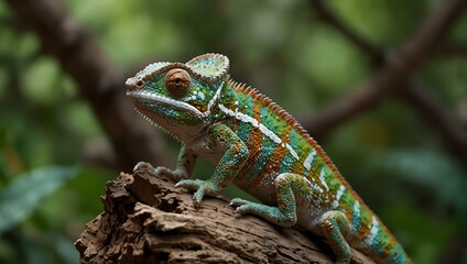 Fototapeta premium Chameleon – beautiful and vibrant animal.