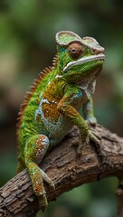 Obraz premium Chameleon blending into its surroundings.