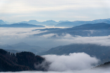 mountains in the mist