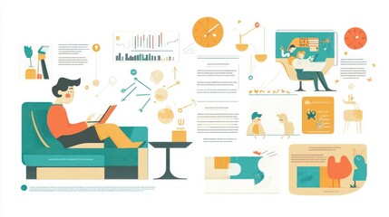 Relaxed Productivity: A Visual Representation of Modern Work and Leisure