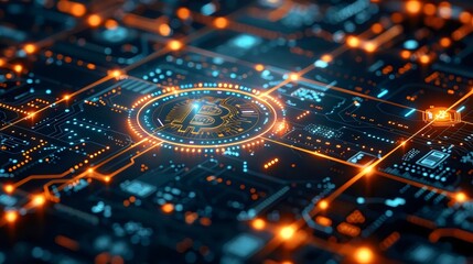 A computer chip with a large B on it