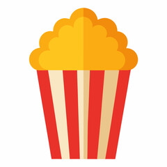 popcorn in a red box vector art on white background
