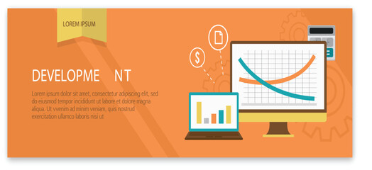 Modern Business Infographic with Orange Background