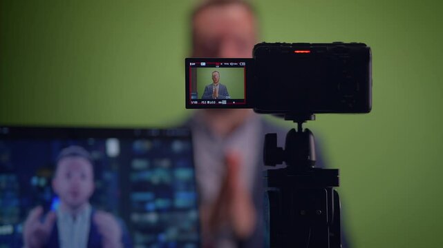 A Comprehensive Video Production Setup featuring a Green Screen for Creative Projects