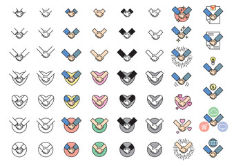 握手のアイコンセット