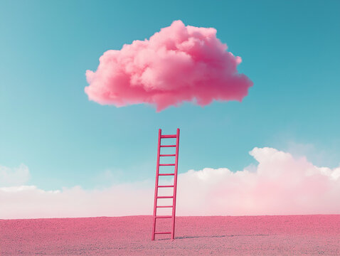 Wolkentreppe im pastelnden Himmel

