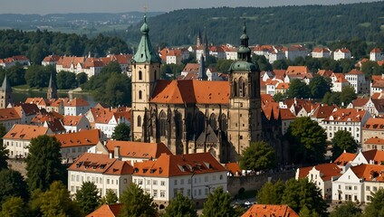 Fototapeta premium Church view of the town of Meissen.