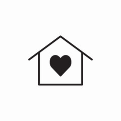 favorite house heart icon sign vector