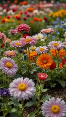 Obraz premium Close-up of a beautiful flower bed.