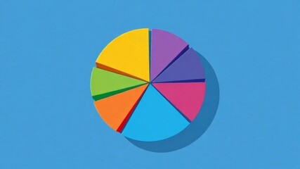 Obraz premium Colorful pie chart is dividing market share into segments