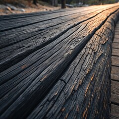 Obraz premium Black stained wood. Weathered wood texture