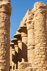Karnak, Luxor, Egypt. Columns of the Great Hypostyle Hall at the Karnak Temple complex in Luxor