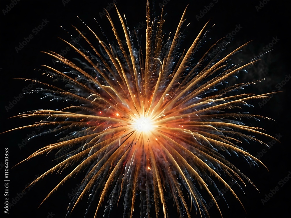 Wall mural close-up of a firework exploding at night.