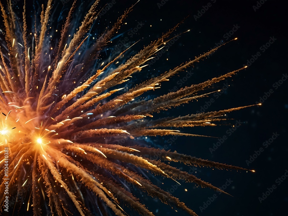 Wall mural close-up of a firework exploding at night.