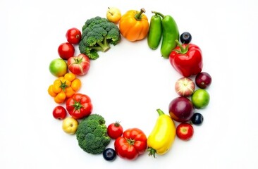 fruits are laid out in a circle
