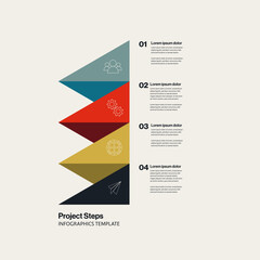 Business project infographics vector template. Timeline chart for strategy presentation, minimal design eps10 illustration
