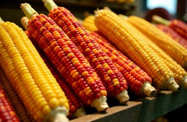 Colorful corn on the cob