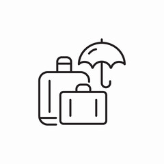 baggage insurance icon sign vector