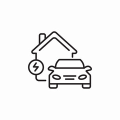 Fototapeta premium electric charge car home icon sign vector