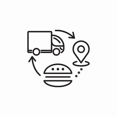 Naklejka premium food delivery cycle icon sign vector