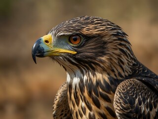 Obraz premium Close-up of a majestic bird of prey on the hunt.