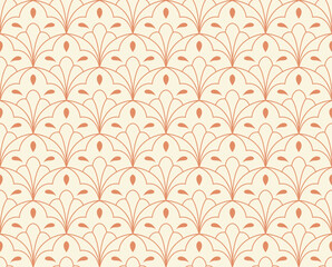 Abstract floral seamless pattern. Vector art deco texture. Geometric minimalist background.