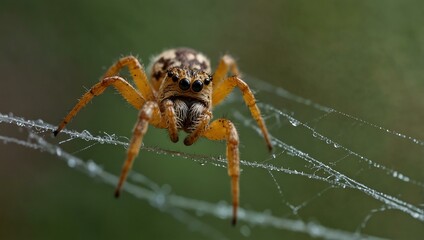 Close-up of a spider on a web.