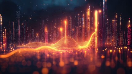 Digital City: Economic Flow and Urban Growth in a Cyberpunk Nightscape