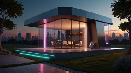 Fototapeta premium Futuristic Glass Pavilion